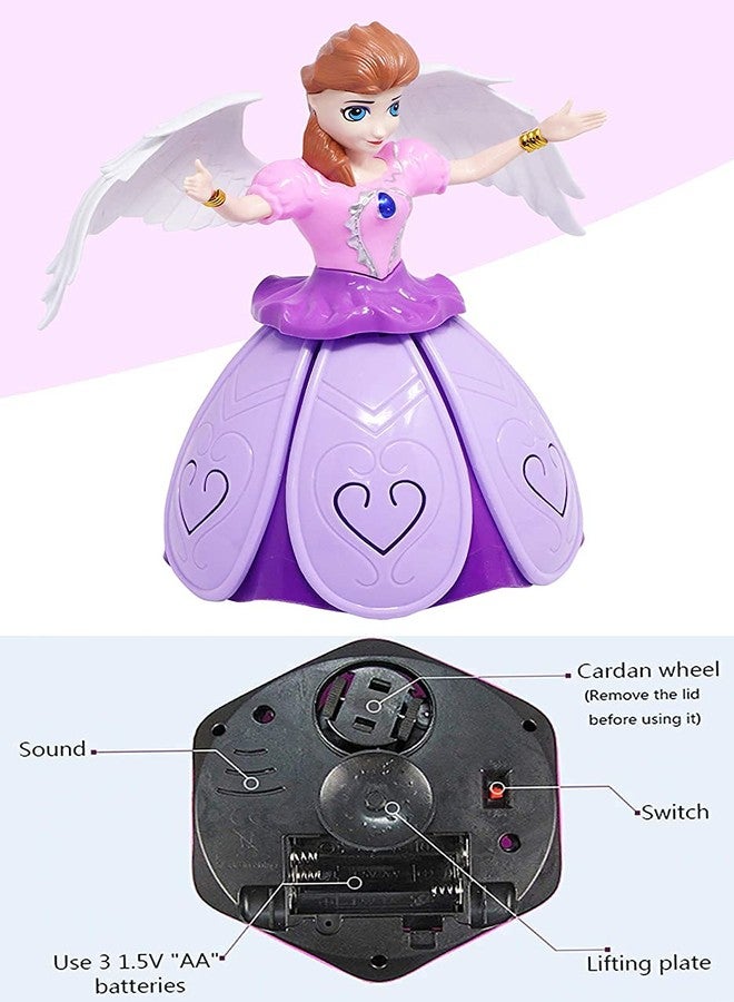 Globular Angal Girl with 360 Rotation 3 d Light and Musical Sound, Dancing Rotating Musical Fairy Princes Angal Doll for Kids (Any one Design Send) - Image 4
